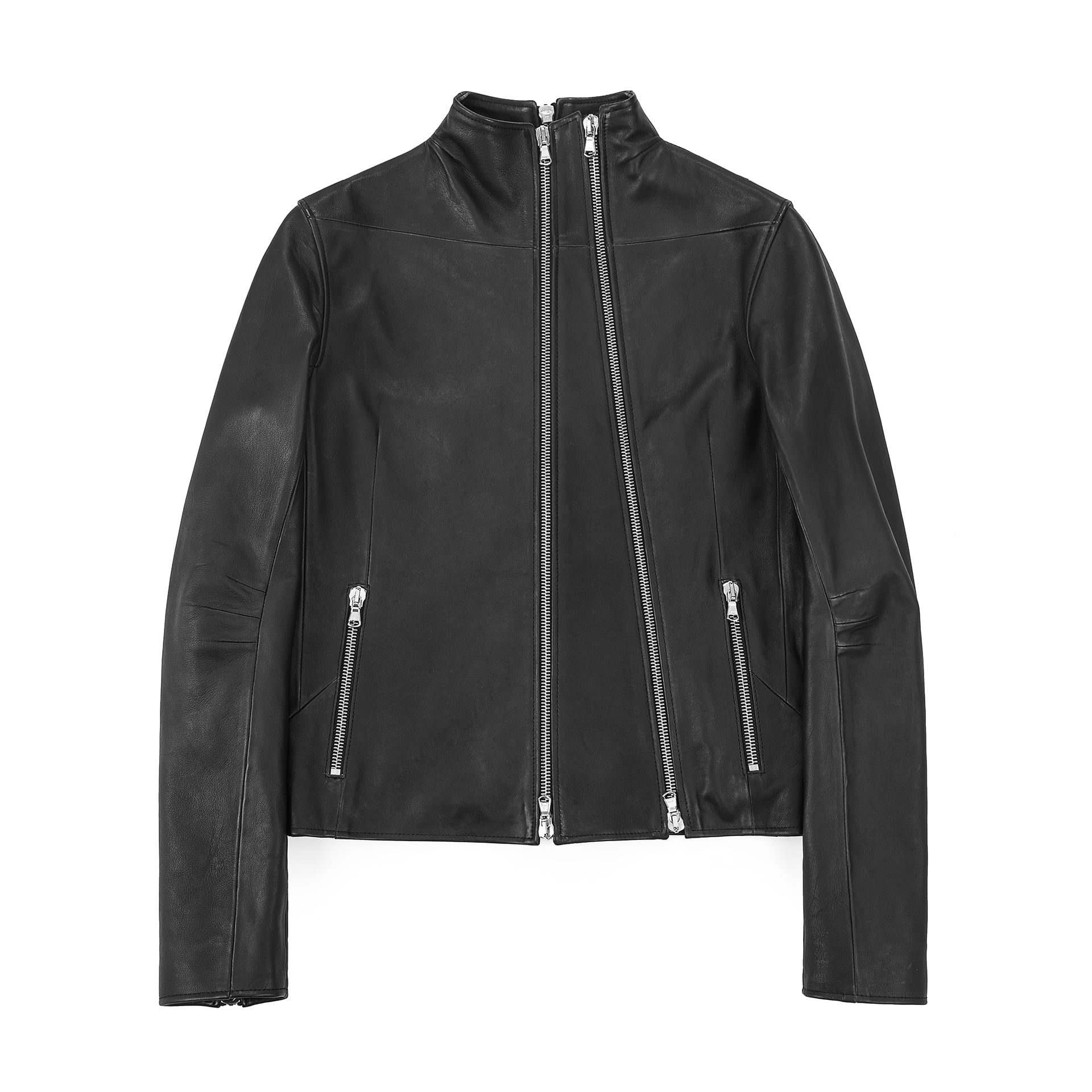Diagonal Leather Jacket
